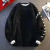 Tejido de Punto de Color Puro de Terciopelo de Visón Coreano para Hombre, Cuello Redondo, Tejido de Punto Cálido Oversize para Otoño e Invierno, Moderno