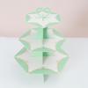 Soporte para Pastel de Cartulina Blanca con Patrón de Mármol Estampado en Oro Soporte de Papel para Postres Soporte de Pastel de Tres Niveles