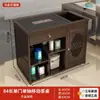 Mesa de Té Móvil, Mesa de Té Pequeña para Balcón, Uso en Casa, Sala de Estar, Carrito de Té con Ruedas, Mesa de Té Kung Fu, Gabinete de Té, Juego de Té con Calentador de Agua Integrado