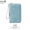 Nuevo Porta Pasaporte RFID Transfronterizo Almacenamiento de Boletos Bolsa para Documentos Billetera Larga con Cremallera Bolsa de Viaje Multifuncional para Pasaporte