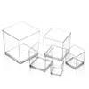 Changyi al por mayor caja de flores acrílica transparente cuadrada flores planta verde arreglo floral contenedor hidropónico material floral