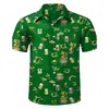 Camisa de Verano para Hombre de Manga Corta con Estampado 3D Estilo Hawaiano de Playa Casual con Cuello