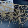 Cadena de Cintura de Metal con Corazón y Perla Estilo Europeo y Americano Cadena de Estrella Femenina Moda de Nicho Accesorios de Cadena Corporal con Borla y Mariposa para Mujer