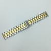 Pulseira de aço inoxidável de três contas de 12/18/20/22 mm, cor intermediária, pulseira de substituição de três contas, atacado