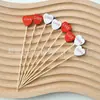 Palillos en Forma de Corazón para el Día de San Valentín Empacados Individualmente 100 Piezas Bolsa Opp Bambú Ecológico Desechables Palillos para Frutas Decoración de Cócteles