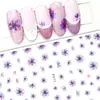 Pegatinas de uñas de hojas de flores frescas para simulación transfronteriza, calcomanías de uñas de flores y hierba de colores lindos