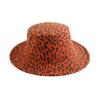 Sombrero de Copa de Leopardo de Copa Plana Estilo Retro Europeo y Americano Sombrero de Copa de Jazz de Lana Otoño e Invierno Casual Elegante Combinable Explosiones Transfronterizas