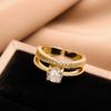 Anillo de Cobre Electrochapado en Oro Real para Mujer Nicho de Lujo de Gama Alta Accesible Anillo Abierto que No se Desvanece Ins Venta al por Mayor Sudeste Asiático Transfronterizo