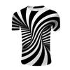 Camiseta de cuello redondo con estampado digital 3D en espiral para hombre, de AliExpress, de verano, estilo urbano, moderna.