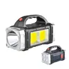 Linterna de búsqueda de emergencia COB portátil alimentada por energía solar, iluminación para camping al aire libre, linterna multifuncional