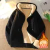 Jaqueta com Zíper Masculina com Forro de Fleece Engrossada Suéter com Capuz de Caxemira Masculino Inverno Pesado Espesso Quente Casual Cardigan Masculino