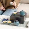Traje de juego de té de viaje Guochao Qingyun para comer té, lujo ligero simple, para coche, portátil para exteriores, regalos de empresa