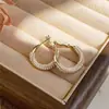Pendientes de perla redonda con circonita y aguja de plata, de lujo ligero, alta gama, modernos y exquisitos, versátiles para el uso diario, accesorios para mujer