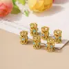 Color fuerte que retiene arena dorada incrustada con circonita cuentas huecas cuentas de barril anillos deslizantes cuentas espaciadoras cuentas de agujero grande accesorios para joyería DIY hechos a mano