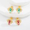 Pendientes nuevos de moda europea y americana con incrustaciones de oro y cobre, pendientes de abeja de circonita, joyería de lujo ligera y sencilla para mujer, venta al por mayor