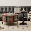 Mesa de Centro Vintage Estilo Francês, Conjunto de Mesa de Centro e Mesa Lateral em Madeira Maciça, Uso Doméstico para Sala de Estar, Apartamento Pequeno, Mesa de Centro Estilo Meio do Século de Chão