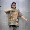 Diseño estilo coreano con incrustaciones de diamantes talla grande Camiseta básica estilo francés estilo Chanel con estampado Top de punto holgado para mujer