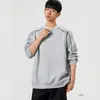 Sudadera con capucha de estructura retro americana, remaches, cuello redondo, para hombre, sexy, guapo, 420g, pesada, holgada, Otoño