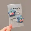 Pinza para el pelo azul denim con forma de corazón para niños, accesorio para el pelo, pinza con borde de estrella para niña, nuevo estilo 2025, pinza para el pelo bb para el pelo de bebé de niñas