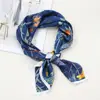 Pañuelo Cuadrado Nuevo Transfronterizo para Mujer de 70 cm Estampado Retro Seda de Imitación Pañuelo de Alta Gama Pañuelo Chal Protector Solar