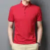 Nueva camiseta de manga corta de verano para hombre, polo de algodón fino de negocios con cuello para hombre