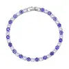 Pulseira Colorida de Camada Única com Zircônia Olho Grego, Design Ins Europeu e Americano, Joia de Strass