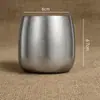 Taza de doble capa de acero inoxidable 304, vaso de agua para niños de restaurante de 150 ML, cuenco cuadrado retro anticaídas, vajilla para alimentos complementarios para niños pequeños