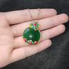 Colar de calcedônia natural com incrustações de jade em ouro antigo e pingente de acessórios de vestuário Han pingente de jade branco para mulheres