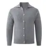 Suéter masculino de lapela Amazon transfronteiriço, jaqueta cardigã de malha casual espessa nova para outono e inverno