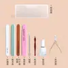 Conjunto Completo de Ferramentas para Manicure para Remover Cutículas, Cortar Unhas, Lixar Unhas, Tira Polidora, Tira para Lixar Unhas, Cuidados Caseiros com as Unhas