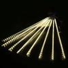 Parche de lluvia de meteoros solar luz de cadena led iluminación de ingeniería impermeable luz decorativa para colgar en árboles luz de festival atmósfera de parque
