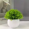 Flores Artificiales Falsas Muebles para el Hogar Adornos de Mesa Balcón Flores de Plástico Planta Verde Falsa Adornos de Plantas en Maceta Mini Decoraciones Bonsái