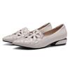 Zapatos Planos Bordados Huecos de Piel Suave para Mujer 2023 Zapatos de Madre de Tacón Bajo Sandalias de Trabajo Transpirables para Mujer Transpirables y Cómodos