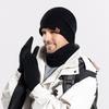 9139 Conjunto de Três Peças de Chapéu Quente de Inverno, Luvas e Cachecol de Pescoço, Chapéu de Tricô Masculino para Exterior à Prova de Frio com Veludo