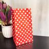 Bolsa de Almacenamiento de Papel Kraft con Puntos Macaron para Macetas, Bolsa de Almacenamiento para Escritorio de Dormitorio, Bolsa de Regalo para Jardín de Infancia, Libro Rojo Pequeño