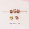 Chapado en Oro Real de 18K Plata Gruesa Circonita Doble Capa Separador de Bolas Pulsera Hecha a Mano DIY Pulsera de Cristal Accesorios con Cuentas