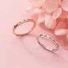 Anel Feminino Nalan de Prata S925 Estilo K Linha Simples Diamante Índice Geométrico Anel Aberto Ajustável Joia de Mão J7721