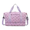 Bolsa de Viaje Plegable Transfronteriza para Viajes de Negocios de Corta Distancia para Mujeres, Gran Capacidad, Bolsa de Equipaje con Estampado Dulce, Bolsa de Gimnasio con Separación Seca y Húmeda
