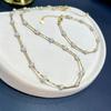Set Japonés de Perlas de Agua Dulce Grises para el Día de la Madre con Patrón Estrellado, Collar y Pulsera Multicolor de Fuerte Brillo, Sensación de Alta Gama