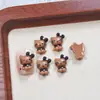Lindos Accesorios de Arte para Uñas de Dibujos Animados Gato Kt de Cuero Negro Resina Estéreo Accesorios de Uñas Portátiles Accesorios de Hellokitty Sentado