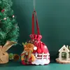 Bolsa de regalo de Navidad, bolsa de manzana, decoraciones navideñas, bolsa de regalo 3D para niños, bolsa de mano con cordón de estampado vintage