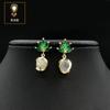 Pendientes Súper Hada Largos con Borlas y Bolas Redondas con Agujas Chapadas en Plata S925, Versátiles y Elegantes, Pendientes de Tachuela de Circonita Diamante Coloridos