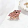 Nuevo Broche de Animal Rosa con Pedrería, Broche de Cerdo Rosa, Moderno y Exquisito, Accesorio Versátil para Ropa