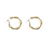 Pendientes clásicos de metal brillante retorcido para mujer, de alta gama, elegantes, simples, exagerados, de círculo grande, redondos, joyería para la oreja