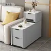 2026 nuevo modelo gabinete lateral de sofá con panel de roca de madera maciza, mesa auxiliar de partición de sala de estar de alta gama, mesa de centro pequeña de lujo ligero de alta gama