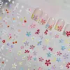 Pegatinas de Arte para Uñas en Relieve DIY Populares Estilo Fresco de Primavera Pegatinas para Uñas Decoraciones de Uñas con Flores de Colores Pedrería para Uñas