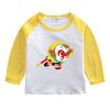 Top de camiseta de manga comprida para meninos 2022 Primavera e Outono nova moda infantil bonita camisa de assentamento roupas de algodão infantil