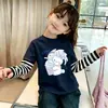 Nuevo conjunto de dos piezas de algodón puro, camiseta básica para primavera y otoño, ropa de otoño para bebé, camiseta elegante de manga larga para niñas