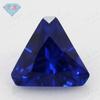 Huagang Gema 113# Zafiro Artificial Anillo Triángulo Biselado Azul Intenso Piedra Desnuda Triángulo Invertido Primera Joyería