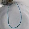 Collar de Flor de Piedra Natural Turquesa Viento de Primavera Cadena de Clavícula Apilada Fresca de Principios de Primavera Nuevo 2025